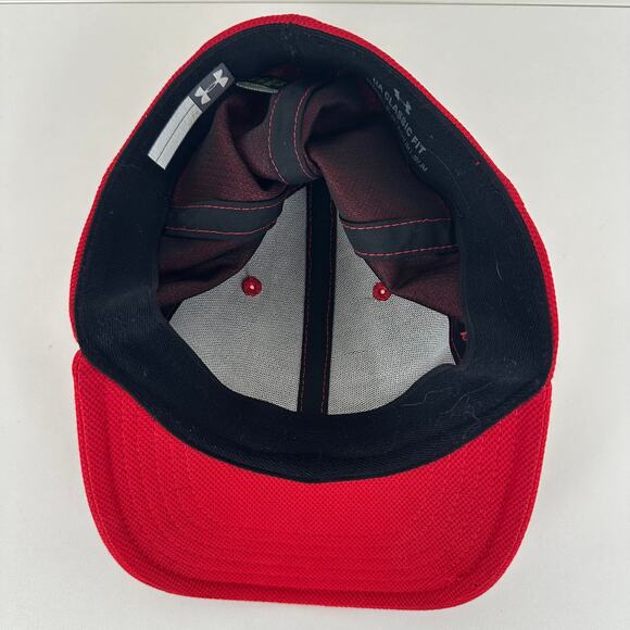 Under Armour Youth Classic Fit Embroidered Logo Red/Black Baseball Hat Cap S/M - Picture 5 of 8